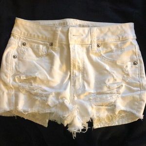 American Eagle White Denim Shorts
